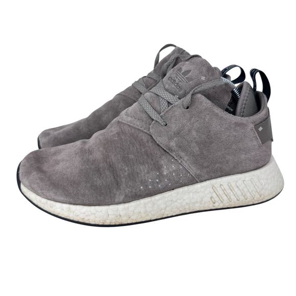 adidas Boost Running Shoes Men's 8.5 Gray Suede Athletic‎ Lace Up Low Top 675001 - Picture 2 of 11